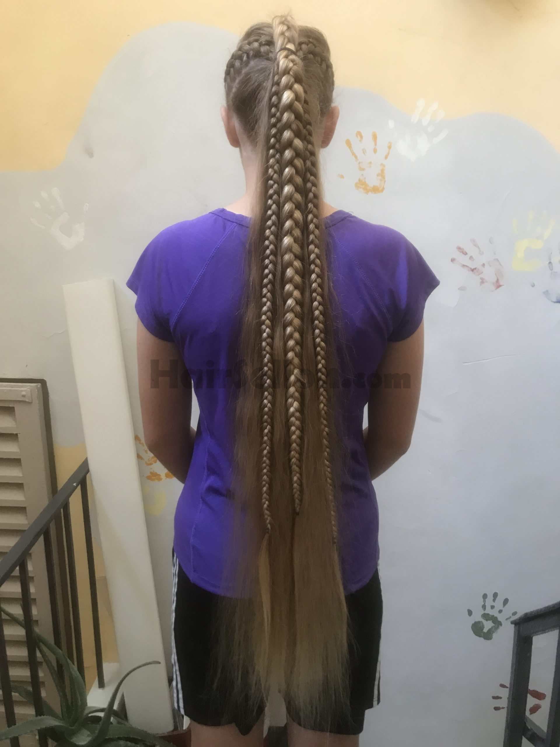 Hair in braids (photo taken September 2021)